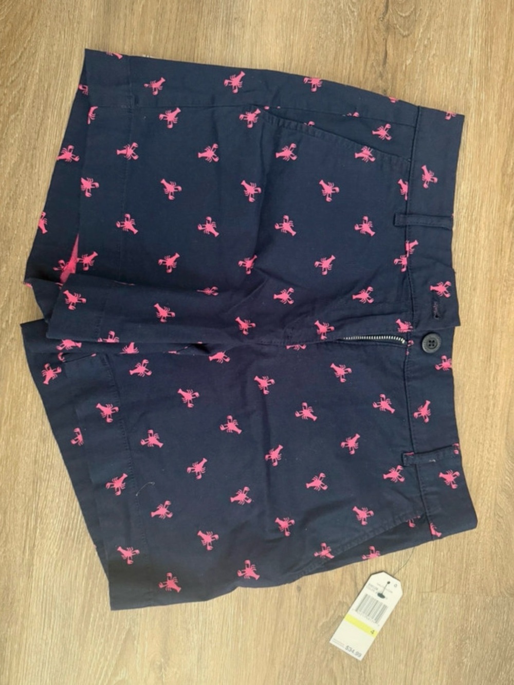 Women’s Navy Blue Shorts with Pink Print NWT